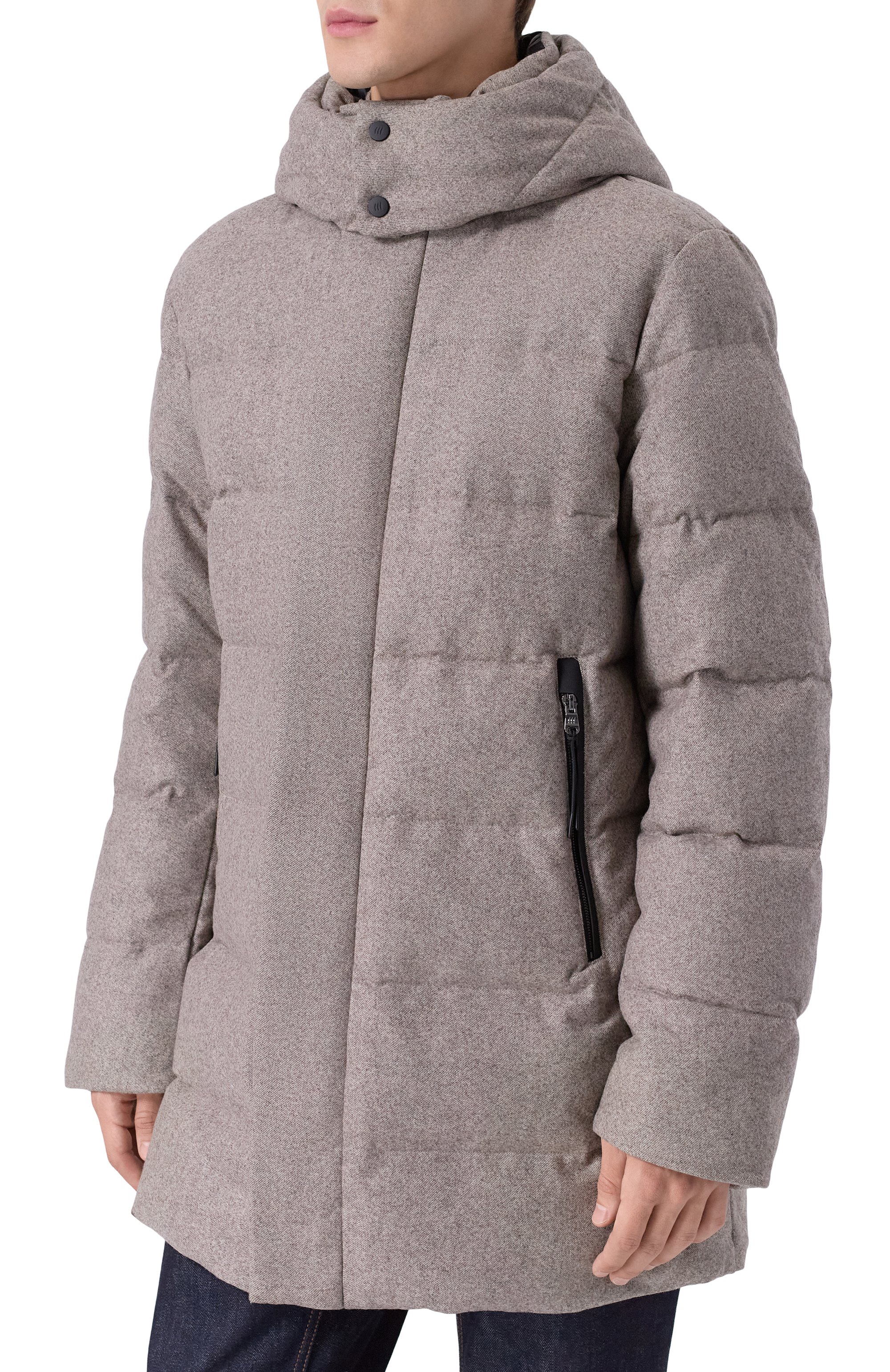 Шерстяной пуховик HETREGO темно-бежевого цвета по цене 110500 руб., арт. 8P422/PAW, фото 3 Шерстяной пуховик HETREGO, арт. 8P422/PAW, фото 3