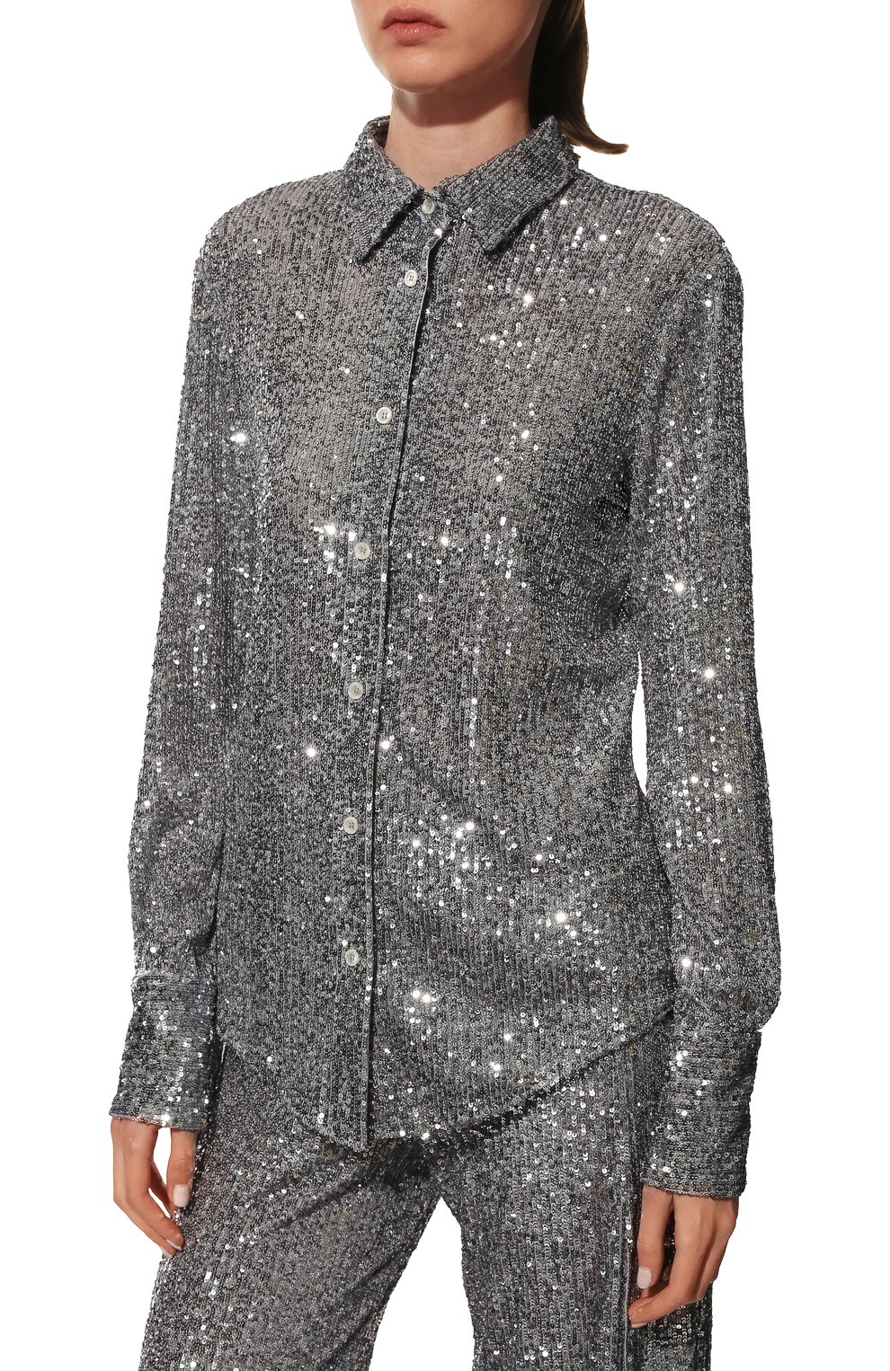 Рубашка с отделкой пайетками TOM FORD, арт. CA3204-FAE381, фото 3