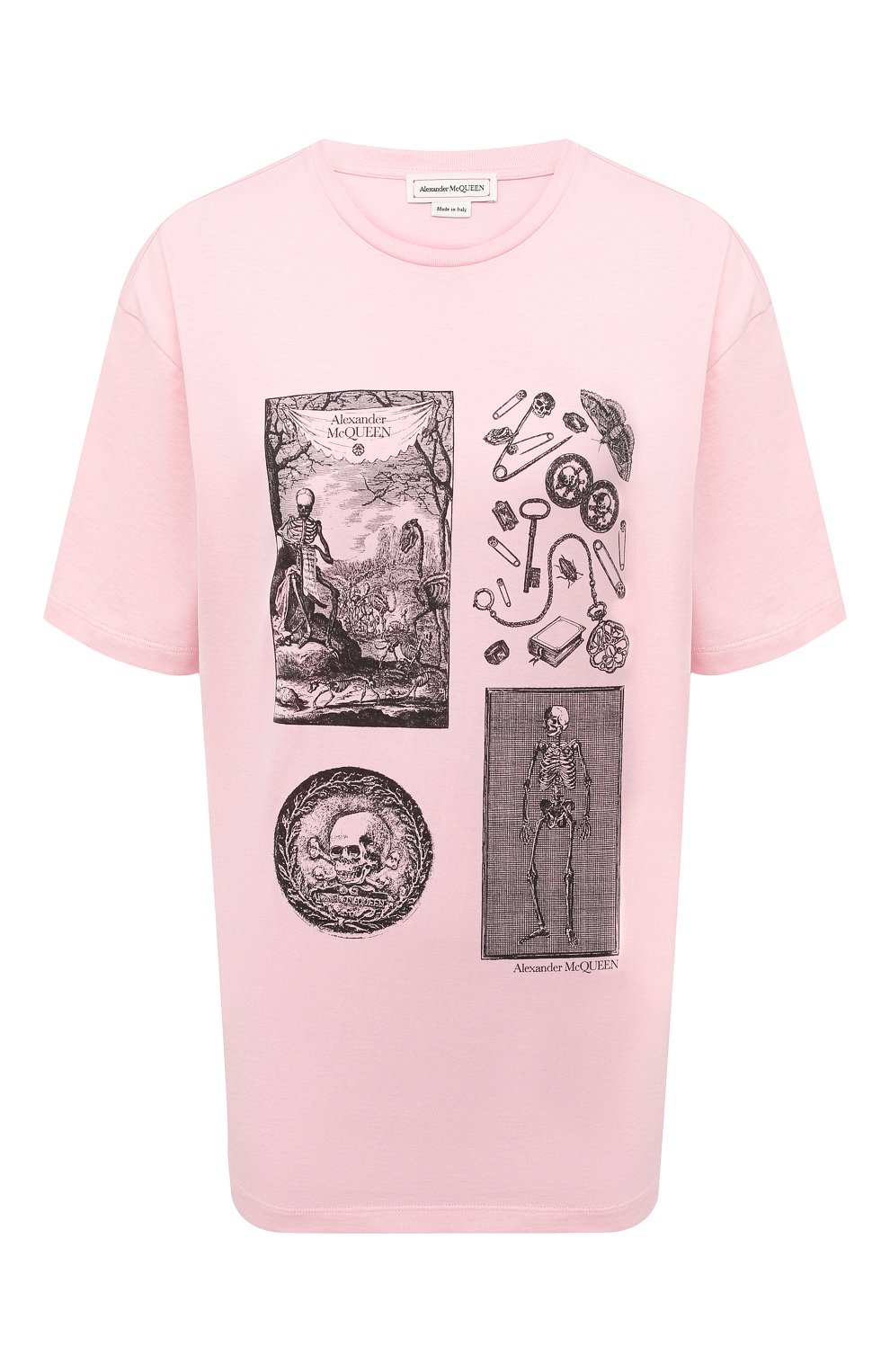 Хлопковая футболка ALEXANDER MCQUEEN розового цвета по цене 29050 руб., арт. 651389/QZACK, фото 1 Хлопковая футболка ALEXANDER MCQUEEN, арт. 651389/QZACK, фото 1