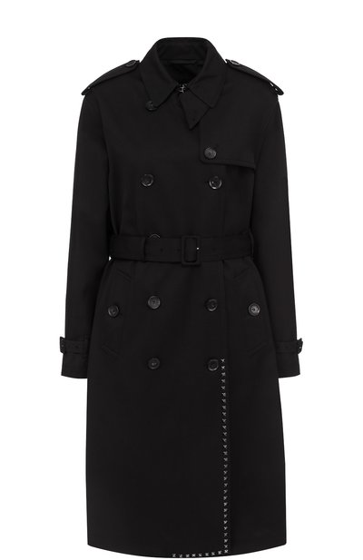 Женский однотонный двубортный тренч с поясом и погонами VALENTINO, арт. PB3CA169/2PQ