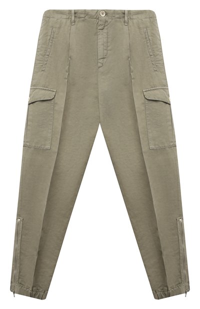 Брюки-карго изо льна и хлопка BRUNELLO CUCINELLI, арт. B291DP115C, фото 1