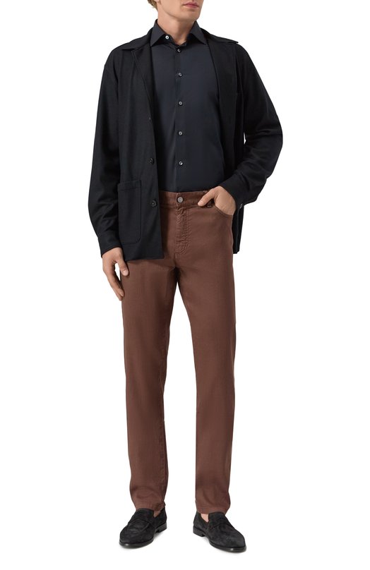 Хлопковые брюки Zegna CITYX/UDP16A7 Коричневый  CITYX/UDP16A7 Фото 2