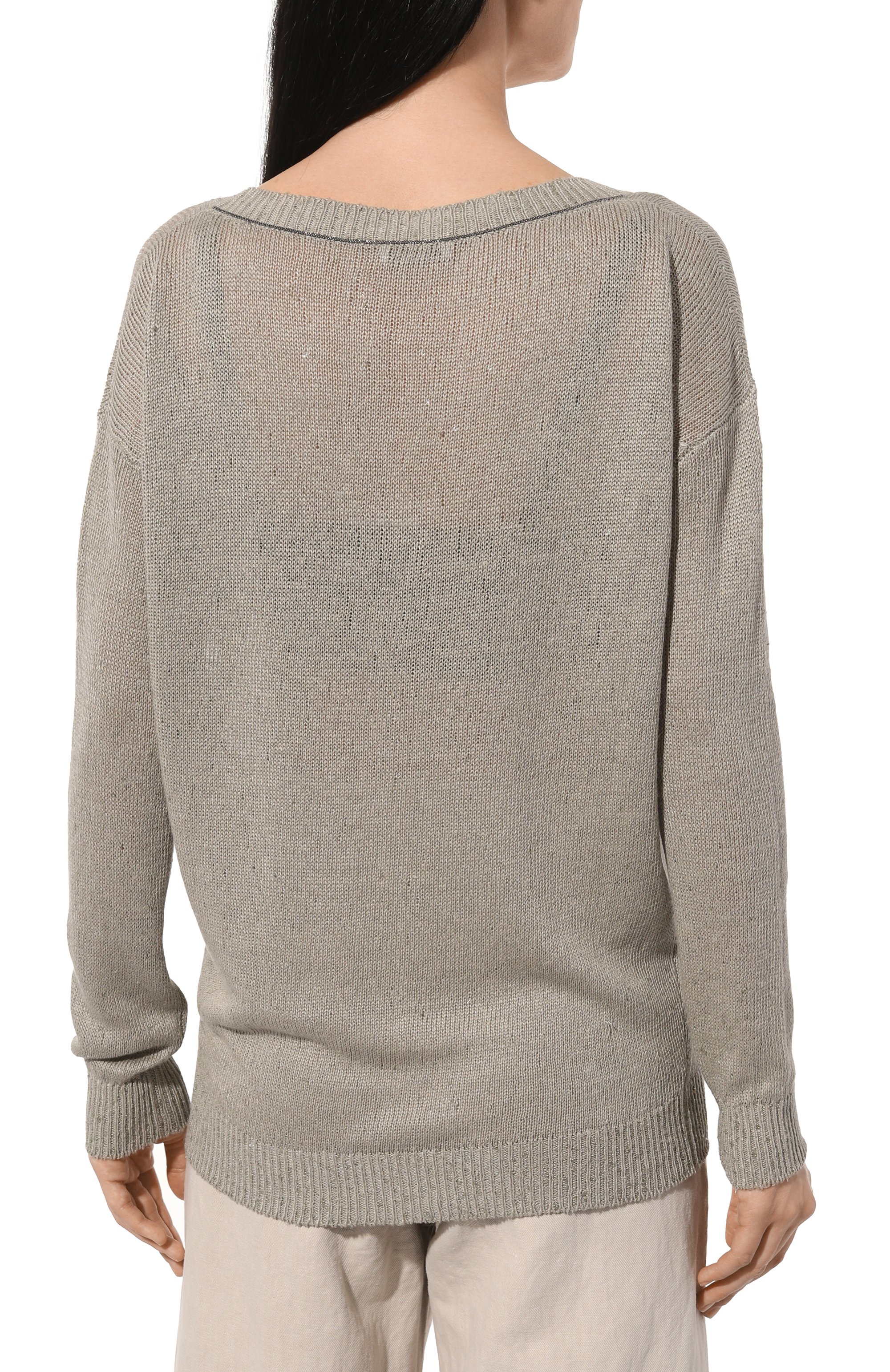 Пуловер изо льна и шелка BRUNELLO CUCINELLI, арт. M1000B1033, фото 4