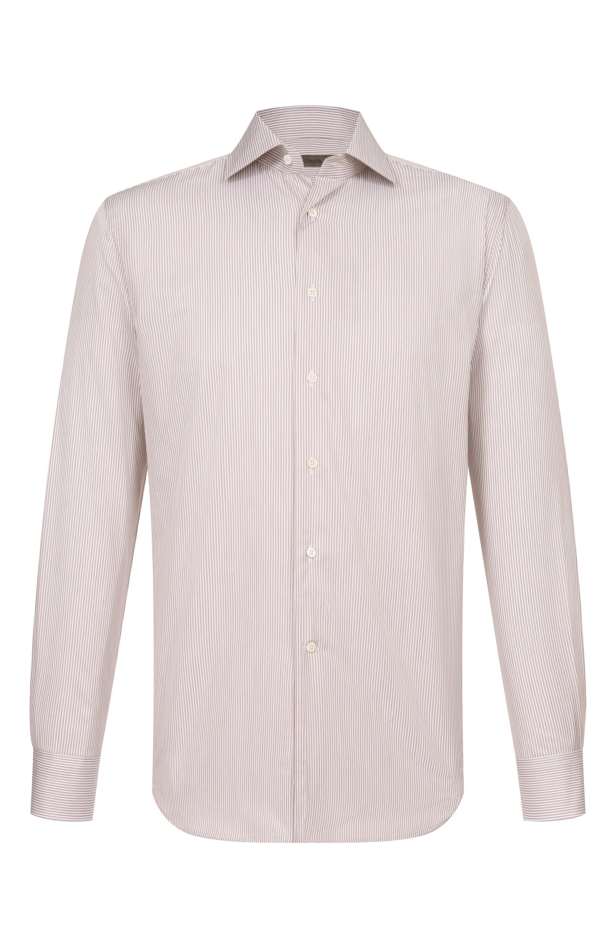 Хлопковая сорочка CORNELIANI коричневого цвета по цене 44850 руб., арт. 27P100/2711311, фото 1 Хлопковая сорочка CORNELIANI, арт. 27P100/2711311, фото 1