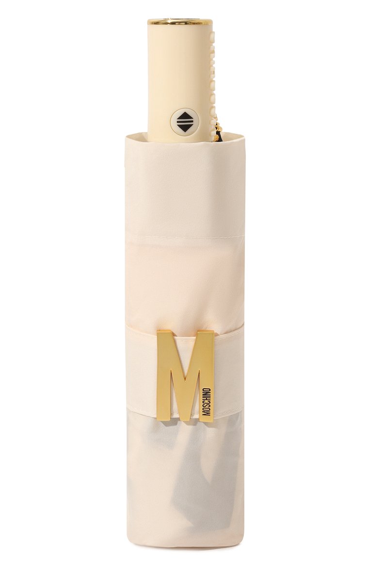 Женский складной зонт MOSCHINO кремвого цвета, арт. 8911-0PENCL0SE | Фото 4 (Материал: Металл, Текстиль, Синтетический материал; Материал сплава: Проставлено; Нос: Не проставлено)