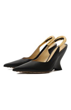 Женские кожаные туфли punta BOTTEGA VENETA черного цвета, арт. 729725/V2EI0 | Фото 1 (Материал внутренний: Натуральная кожа; Драгоценные камни: Проставлено; Каблук высота: Высокий; Материал сплава: Проставлено; Подошва: Плоская; Каблук тип: Фигурный; Материал внешний: Натуральная кожа; Женское Кросс-КТ: Слингбэки)