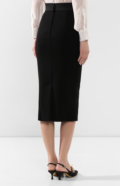 Шерстяная юбка DOLCE & GABBANA черного цвета по цене 93550 руб., арт. F4BTST/FUBD2, фото 4 Шерстяная юбка DOLCE & GABBANA, арт. F4BTST/FUBD2, фото 4