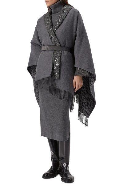 Пончо из шерсти и шелка VALENTINO, арт. 5W2EG019/KKP, фото 2
