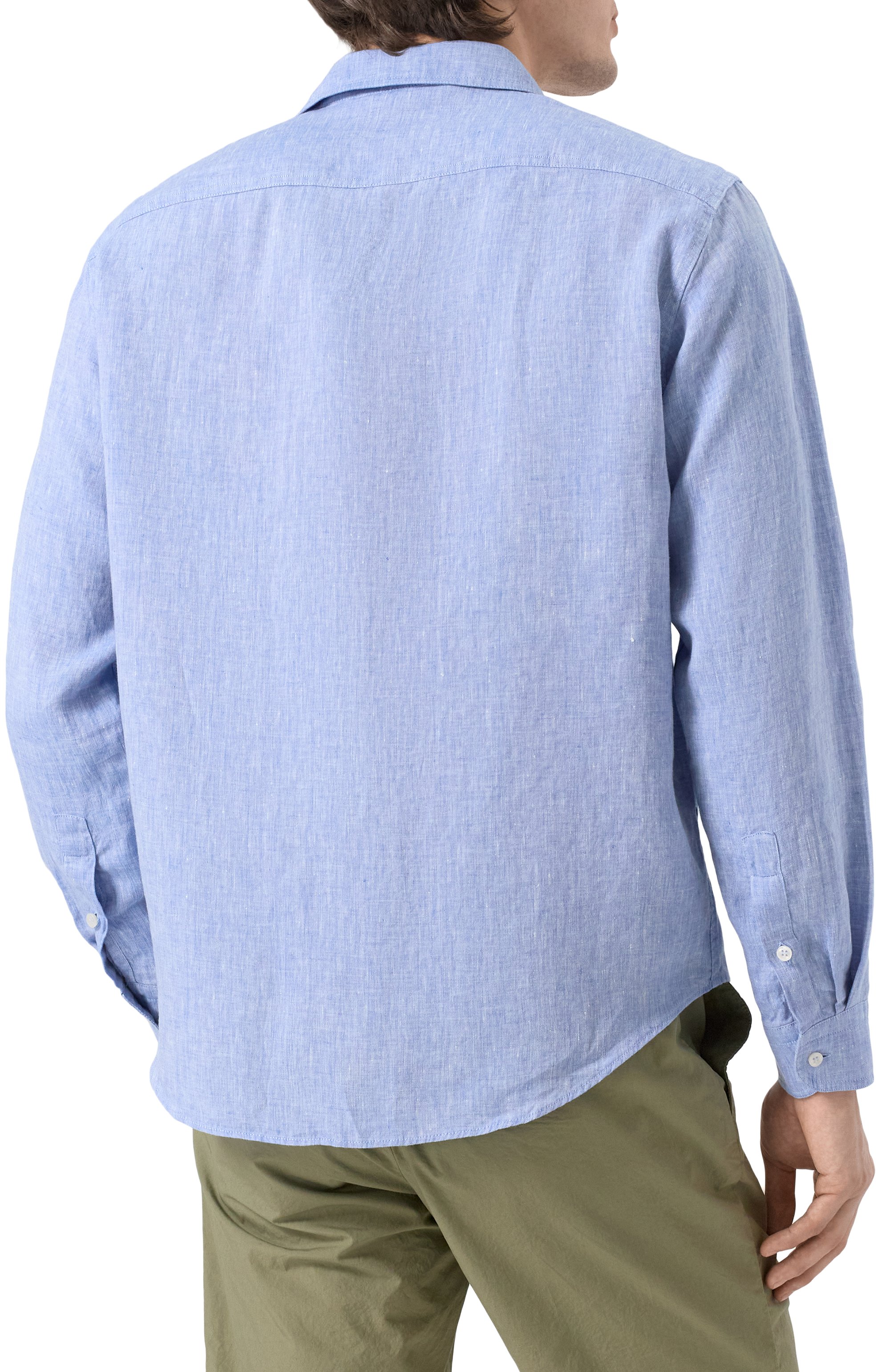 Льняная рубашка PAUL&SHARK голубого цвета по цене 46650 руб., арт. 25413252/L, фото 4 Льняная рубашка PAUL&SHARK, арт. 25413252/L, фото 4