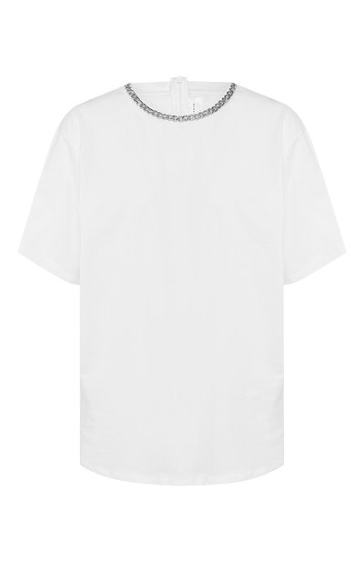 Женская хлопковая футболка VICTORIA, VICTORIA BECKHAM, арт. JYVV 103A PSS19 C0TT0N JERSEY / EMB