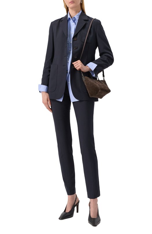 Шерстяные брюки Brunello Cucinelli MPW07P8584 Синий  MPW07P8584 Фото 2