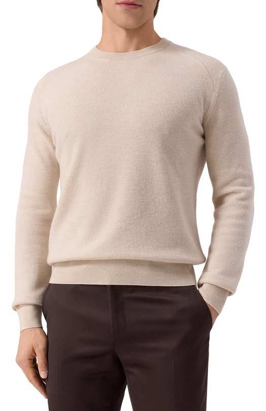 Джемпер из кашемира и шерсти Brioni UMQ90L/0CK12 Кремовый  UMQ90L/0CK12 Фото 3