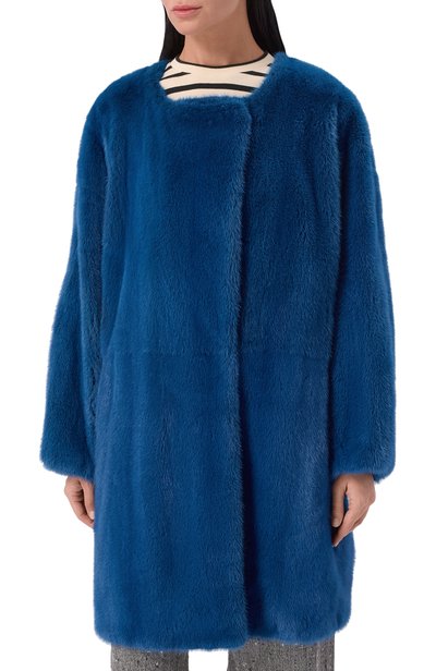 Шуба из норки MARNI синего цвета по цене 2265000 руб., арт. CPMNU36U00P0800, фото 3 Шуба из норки MARNI, арт. CPMNU36U00P0800, фото 3