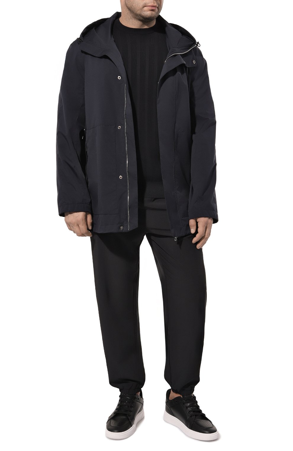 Хлопковый джемпер CORTIGIANI темно-синего цвета по цене 55000 руб., арт. 719108, фото 2 Хлопковый джемпер CORTIGIANI, арт. 719108, фото 2