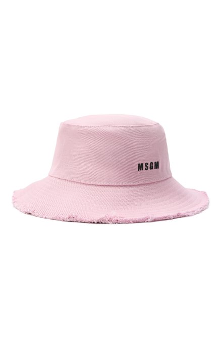 Детская хлопковая панама MSGM KIDS светло-розового цвета, арт. S5MSJGCT195 | Фото 1 (Материал: Хлопок, Текстиль; Материал сплава: Проставлено; Нос: Не проставлено)