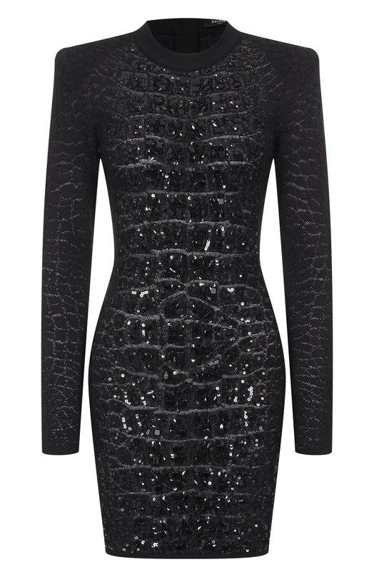 Платье из вискозы Balmain FF0R8012/97KI Чёрный FF0R8012/97KI