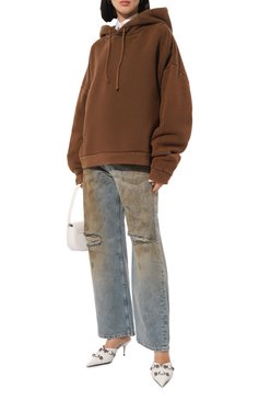 Женские кожаные мюли cagole 70 BALENCIAGA белого цвета, арт. 714253/WAD4E | Фото 2 (Материал внутренний: Натуральная кожа; Драгоценные камни: Проставлено; Материал сплава: Проставлено; Каблук высота: Высокий; Подошва: Плоская; Каблук тип: Шпилька; Материал внешний: Натуральная кожа)