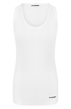 Женская хлопковая майка JIL SANDER белого цвета, арт. J40NL0114/J45031 | Фото 1 (Материал внешний: Хлопок; Длина (для топов): Стандартные; Стили: Минимализм; Рукава: На бретелях)