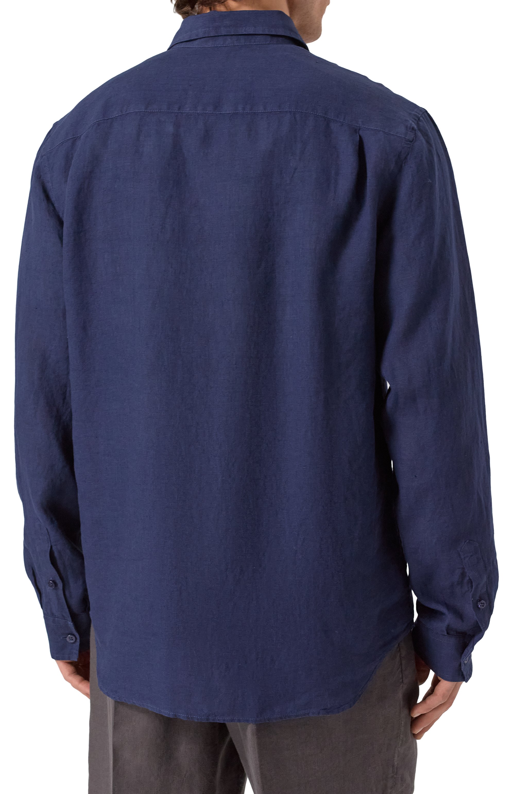 Льняная рубашка MVST темно-синего цвета по цене 61550 руб., арт. G031/3626, фото 4 Льняная рубашка MVST, арт. G031/3626, фото 4