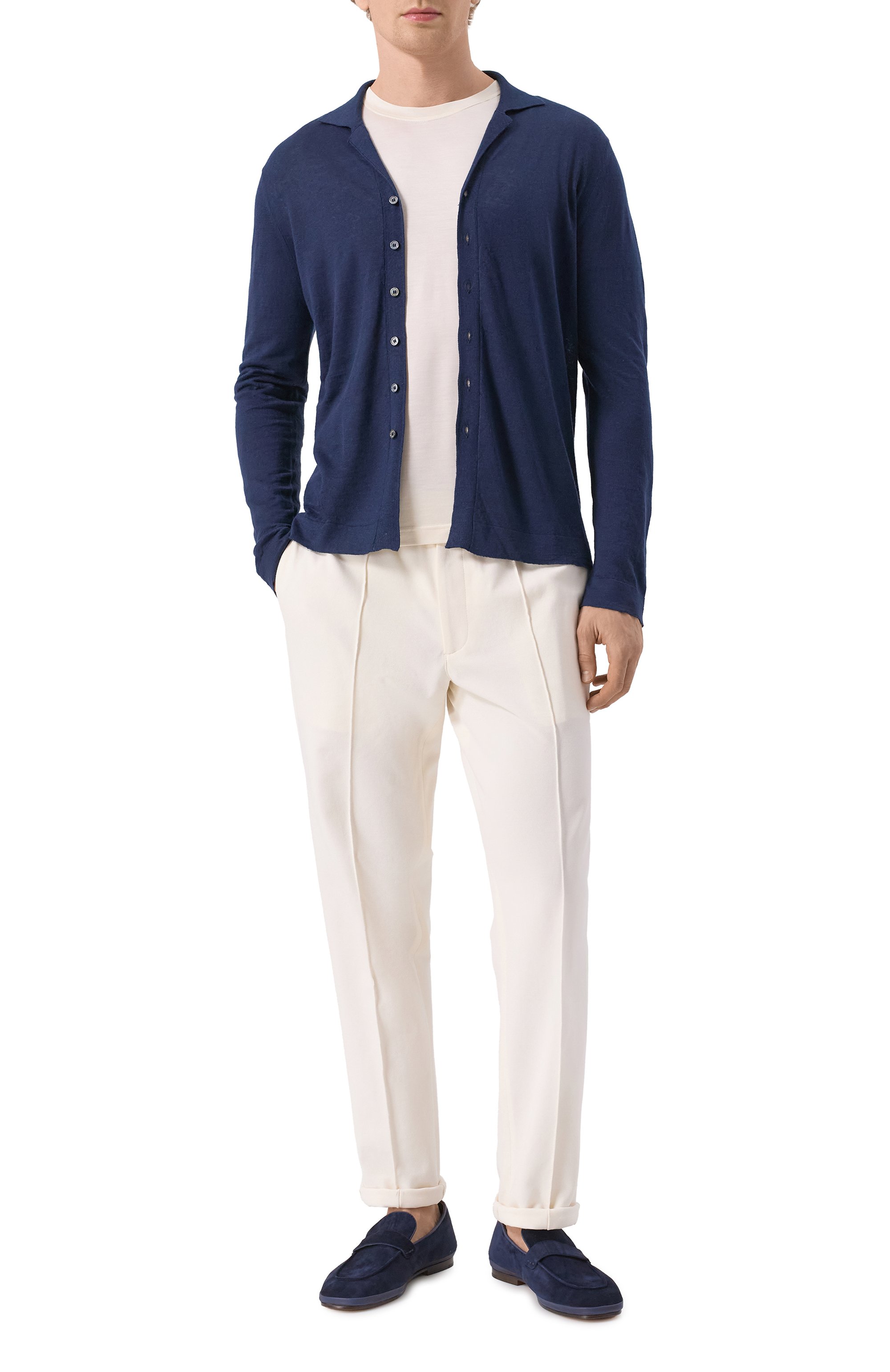 Рубашка изо льна и кашемира FEDELI, арт. 8UE05802, фото 2