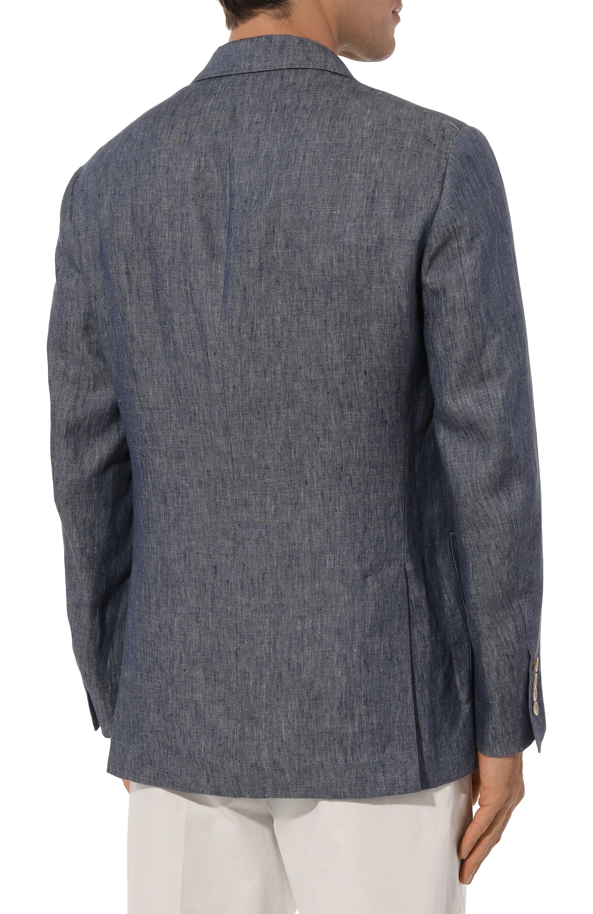 Льняной пиджак BRUNELLO CUCINELLI синего цвета по цене 327000 руб., арт. MS4987BND, фото 6 Льняной пиджак BRUNELLO CUCINELLI, арт. MS4987BND, фото 6