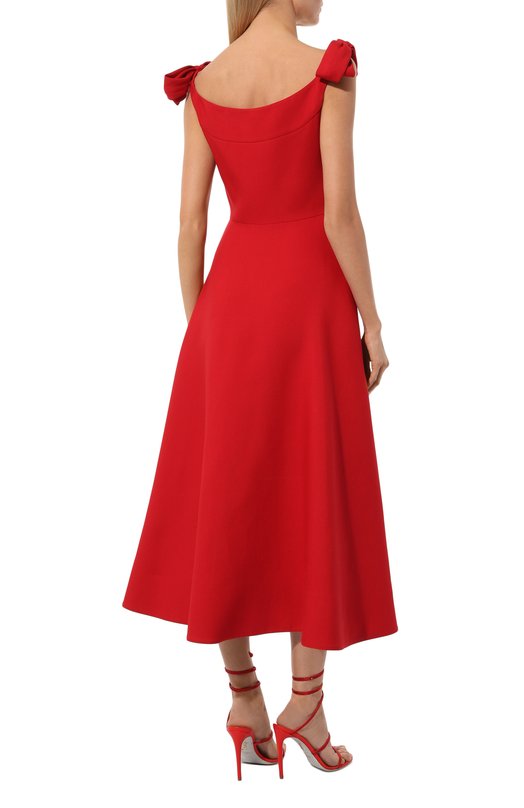 Платье из шерсти и шелка Valentino 3B3VA4Y51CF Красный  3B3VA4Y51CF Фото 4