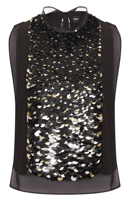 Топ с отделкой пайетками BOSS 50546946 Чёрный 50546946