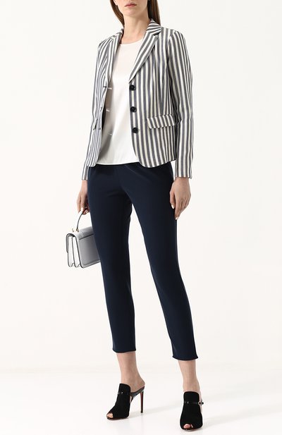 Шелковый топ EMPORIO ARMANI белого цвета по цене 25750 руб., арт. 0NC05T/0M301, фото 2 Шелковый топ EMPORIO ARMANI, арт. 0NC05T/0M301, фото 2