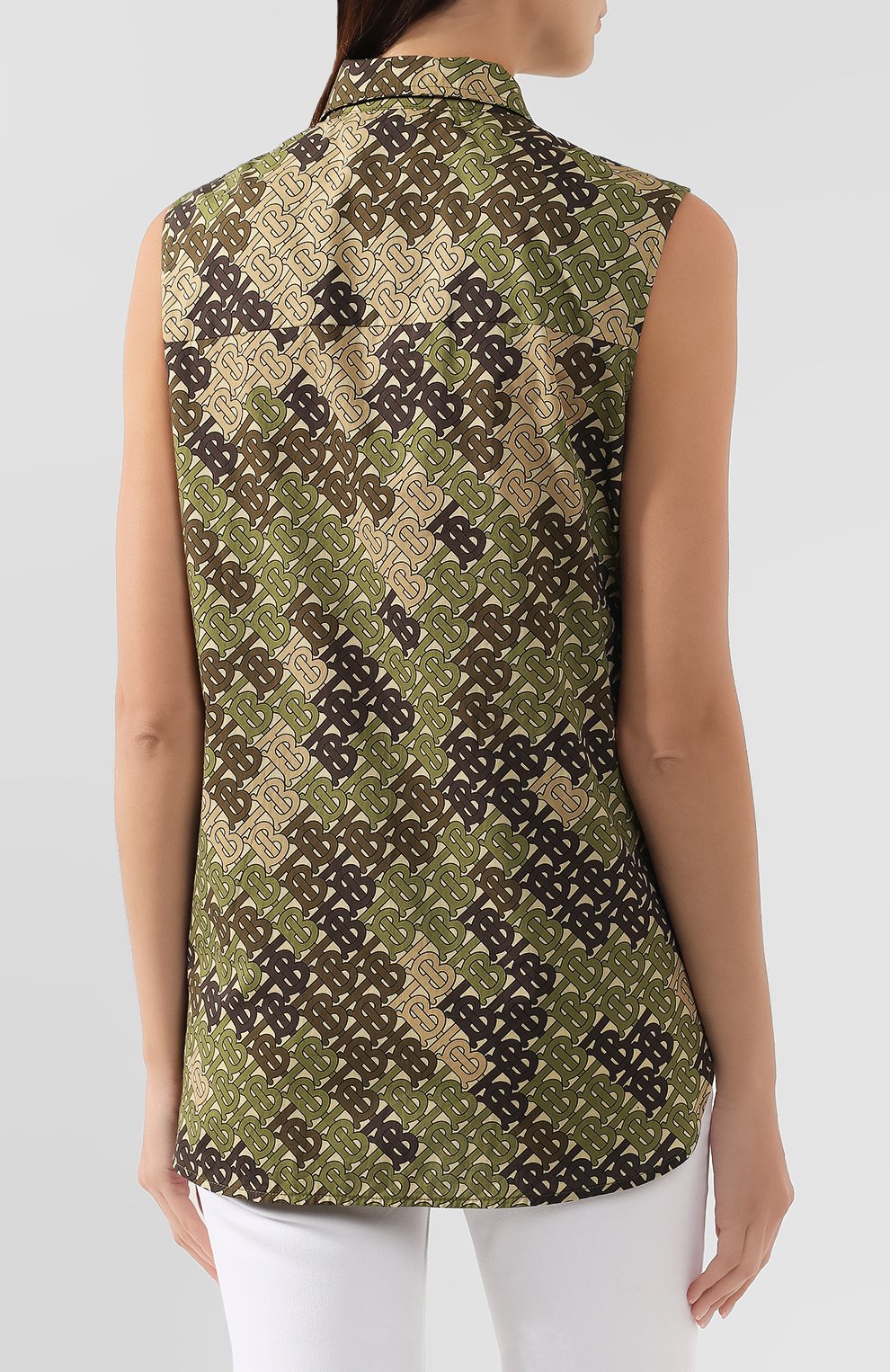 Хлопковый топ BURBERRY хаки цвета по цене 51400 руб., арт. 8016348, фото 4 Хлопковый топ BURBERRY, арт. 8016348, фото 4