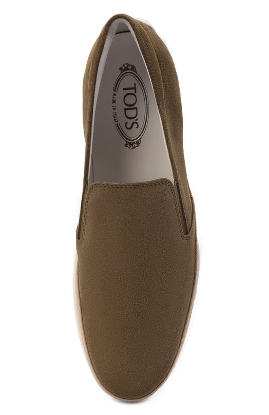 Замшевые слипоны Gomma Rafia Tod’s XXM0TV0K900RE0 Хаки  XXM0TV0K900RE0 Фото 5