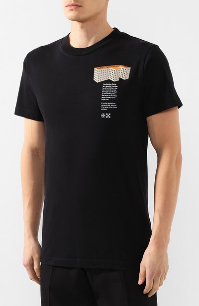Хлопковая футболка OFF-WHITE, арт. 0MAA027R201850071088, фото 3