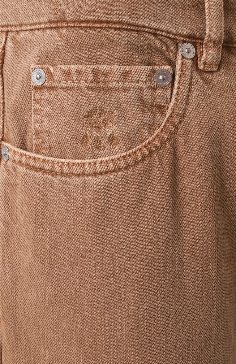 Мужские джинсы iconic fit BRUNELLO CUCINELLI бежевого цвета, арт. M262P01090 | Фото 6 (Материал внешний: Хлопок, Деним; Длина (брюки, джинсы): Стандартные; Кросс-КТ: Деним; Силуэт М (брюки): Прямые; Стили: Повседневный; Автоматизация ТО: Проставлено; Автоматизация состава: Проставлено; Детали: Без декора; Размерность: Идёт в размер)