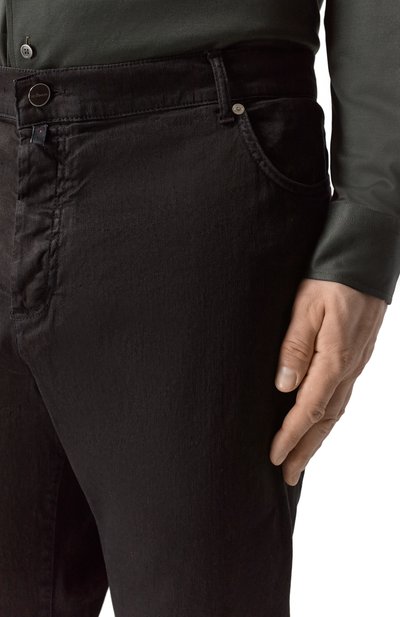 Брюки изо льна и хлопка KITON черного цвета по цене 141000 руб., арт. UPR005LK0603H, фото 5 Брюки изо льна и хлопка KITON, арт. UPR005LK0603H, фото 5