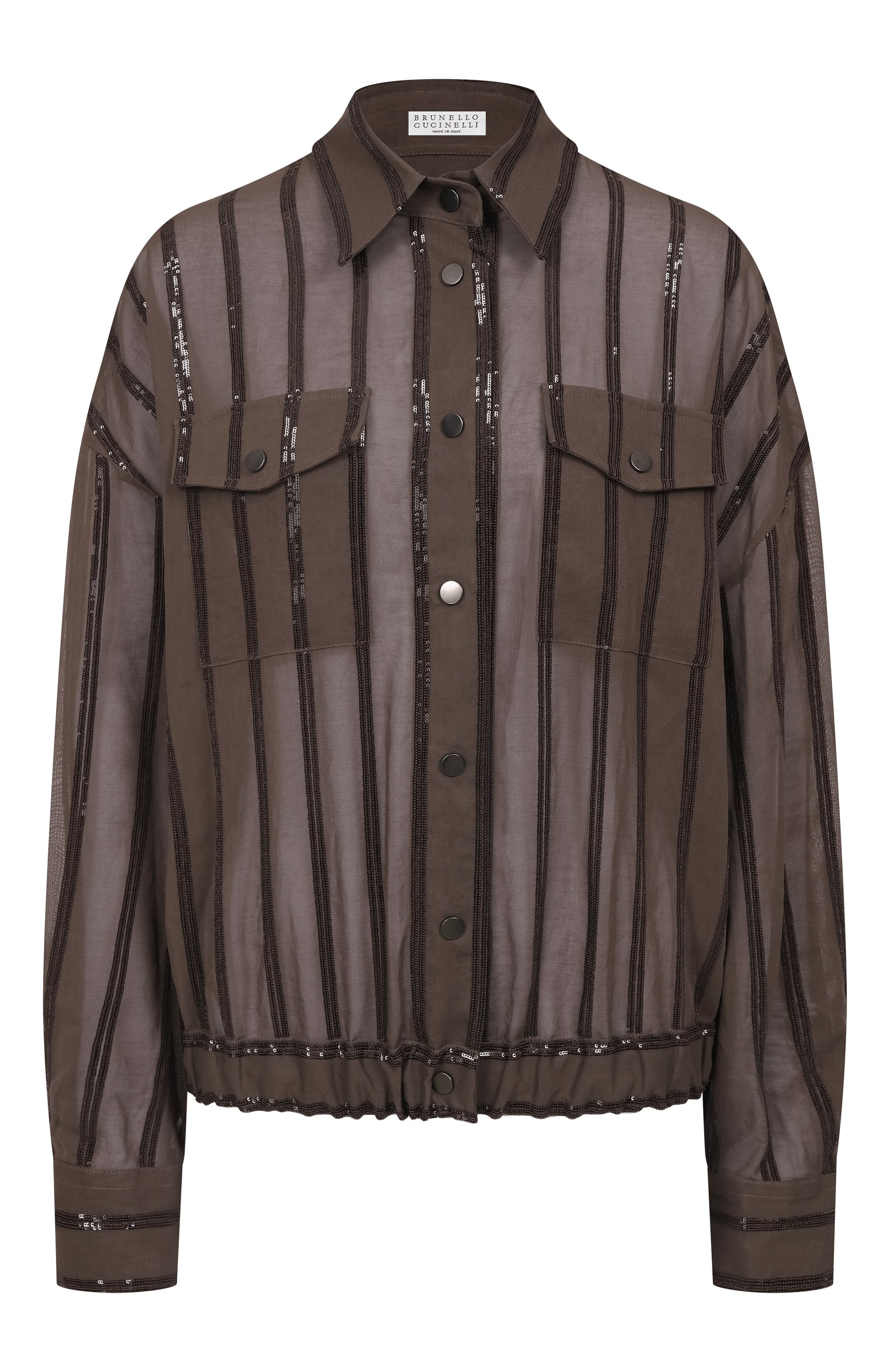Хлопковая куртка BRUNELLO CUCINELLI коричневого цвета по цене 722500 руб., арт. MH911S0306, фото 1 Хлопковая куртка BRUNELLO CUCINELLI, арт. MH911S0306, фото 1