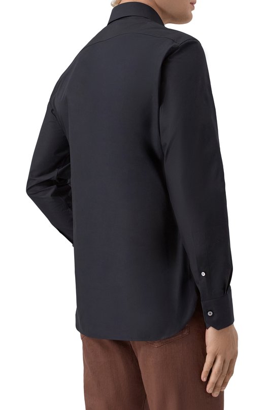 Хлопковая сорочка Zegna 9MS0MT/RCT1069 Синий  9MS0MT/RCT1069 Фото 4