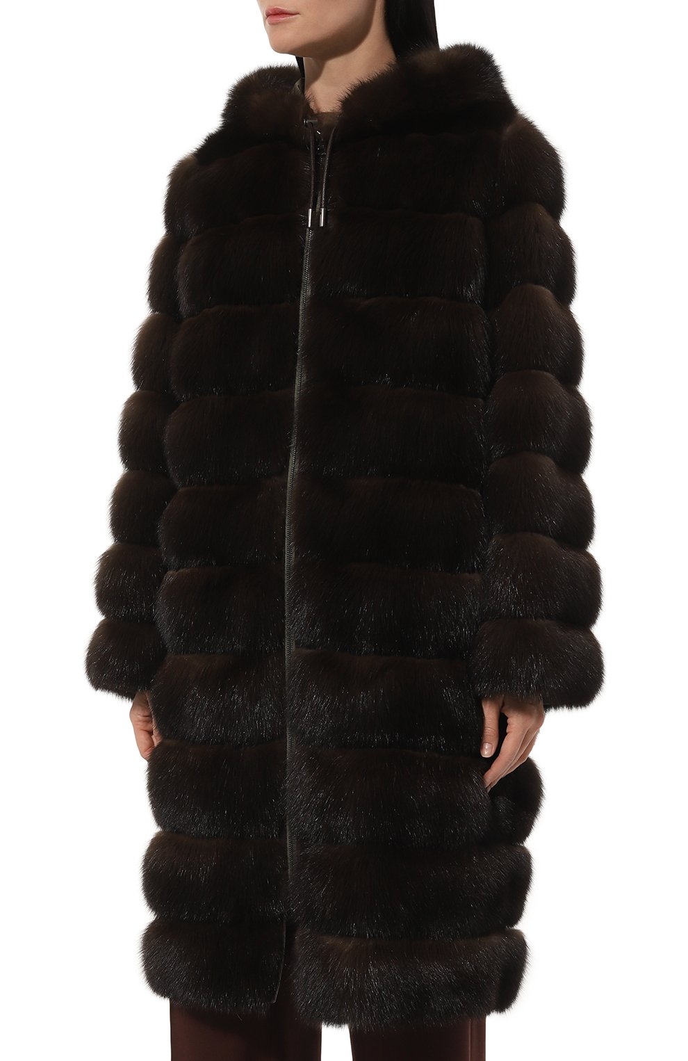 Двусторонняя шуба из меха соболя YVES SALOMON, арт. 9WYM48905ZIRV, фото 3