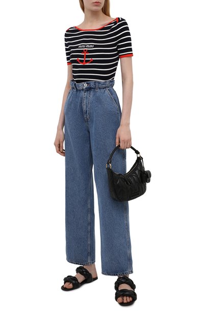 Кожаные шлепанцы MIU MIU, арт. 5XX488-LYB-F0002-005, фото 2