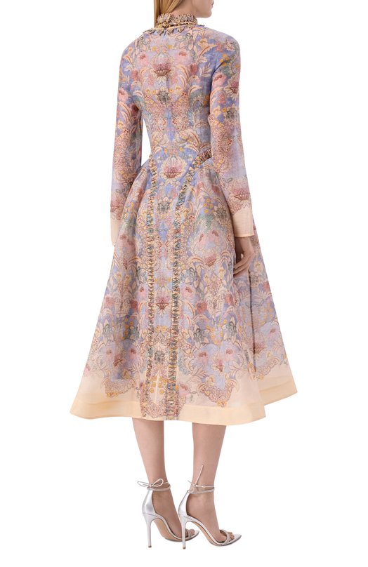 Платье изо льна и шелка Zimmermann 6591DC261 Голубой  6591DC261 Фото 3