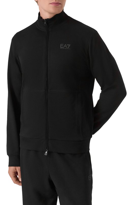 Хлопковый спортивный костюм EA7 7M000235/AF13512 Чёрный  7M000235/AF13512 Фото 2