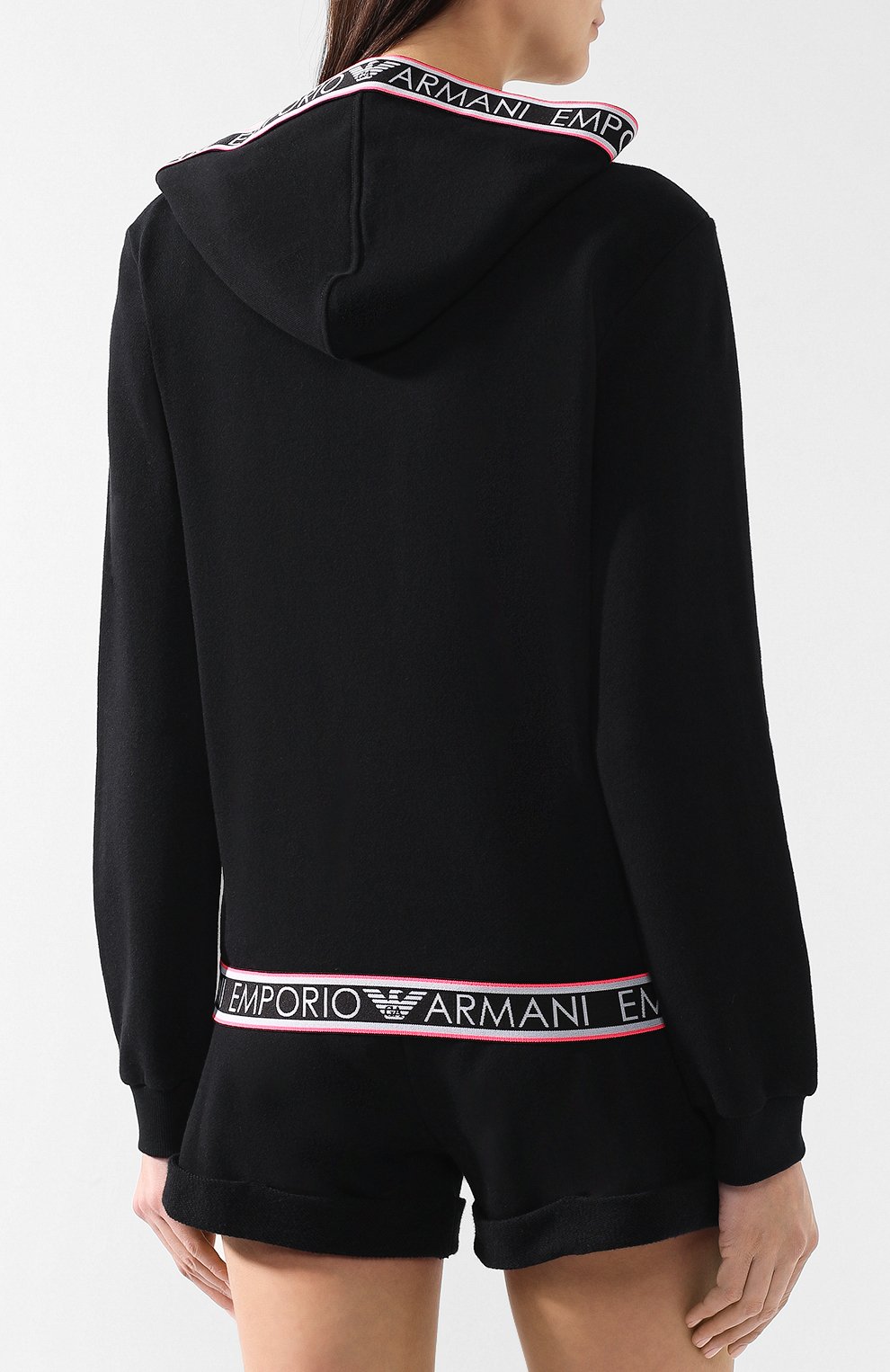Хлопковый кардиган EMPORIO ARMANI черного цвета по цене 17400 руб., арт. 164076/9P287, фото 4 Хлопковый кардиган EMPORIO ARMANI, арт. 164076/9P287, фото 4