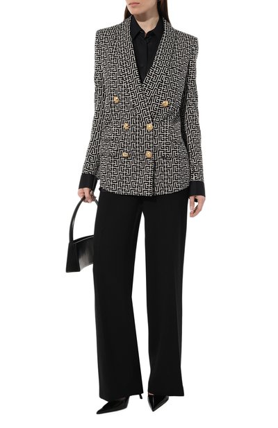Жакет BALMAIN черно-белого цвета по цене 313500 руб., арт. AF0SG091VD23, фото 2 Жакет BALMAIN, арт. AF0SG091VD23, фото 2