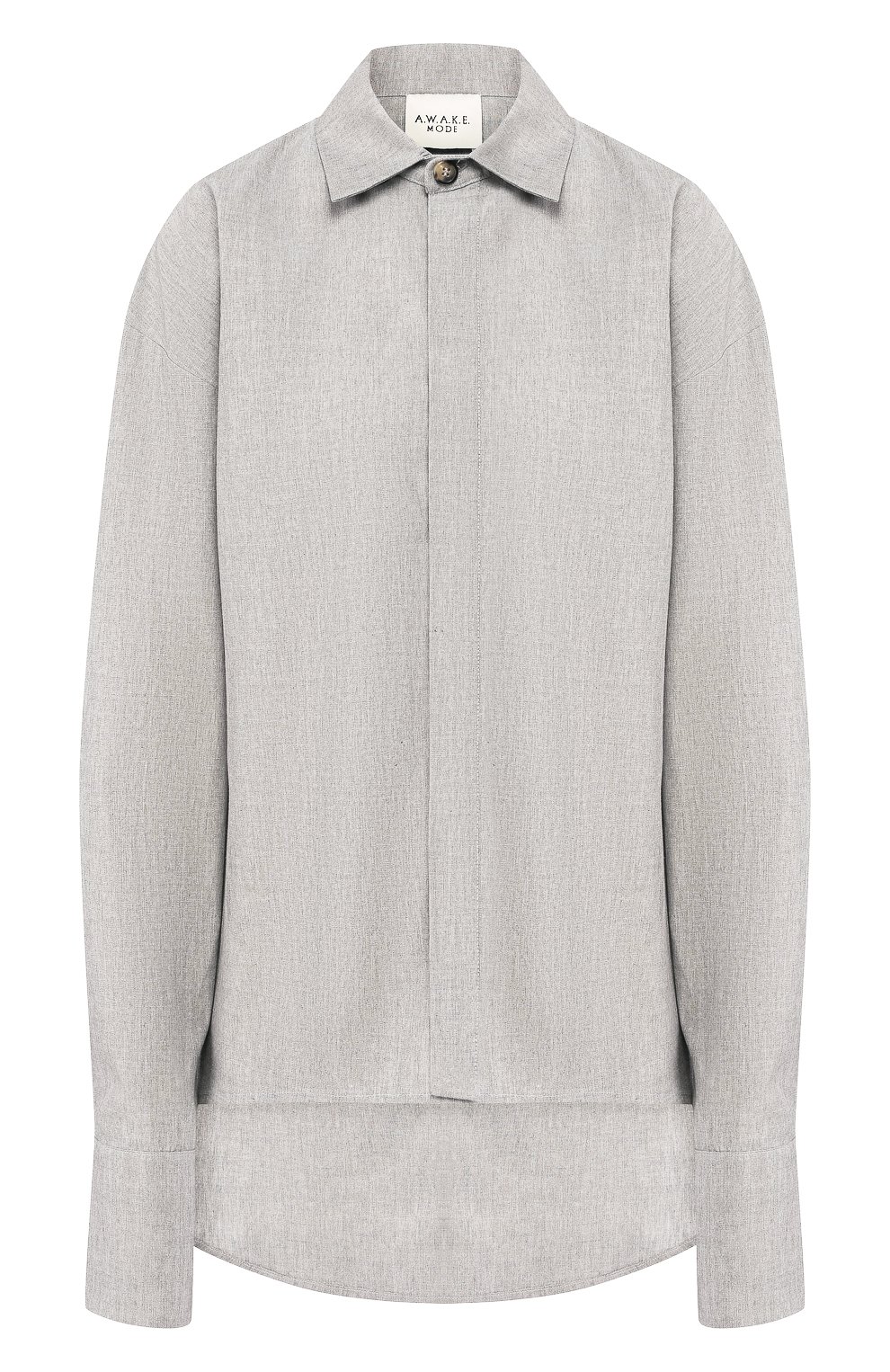 Хлопковая рубашка A.W.A.K.E. MODE серого цвета по цене 49950 руб., арт. AW19.T14, фото 1 Хлопковая рубашка A.W.A.K.E. MODE, арт. AW19.T14, фото 1