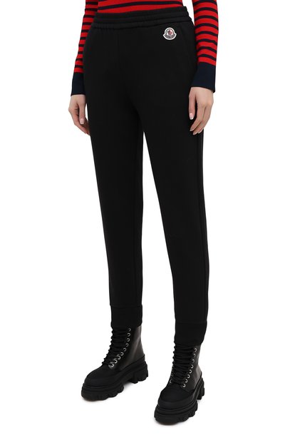 Хлопковые джоггеры MONCLER черного цвета по цене 39700 руб., арт. G1-093-8H742-00-809LC, фото 3 Хлопковые джоггеры MONCLER, арт. G1-093-8H742-00-809LC, фото 3