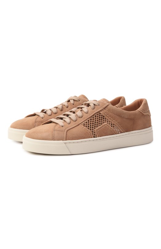 Замшевые кеды Santoni WBGG61346PNNTWRS Коричневый WBGG61346PNNTWRS