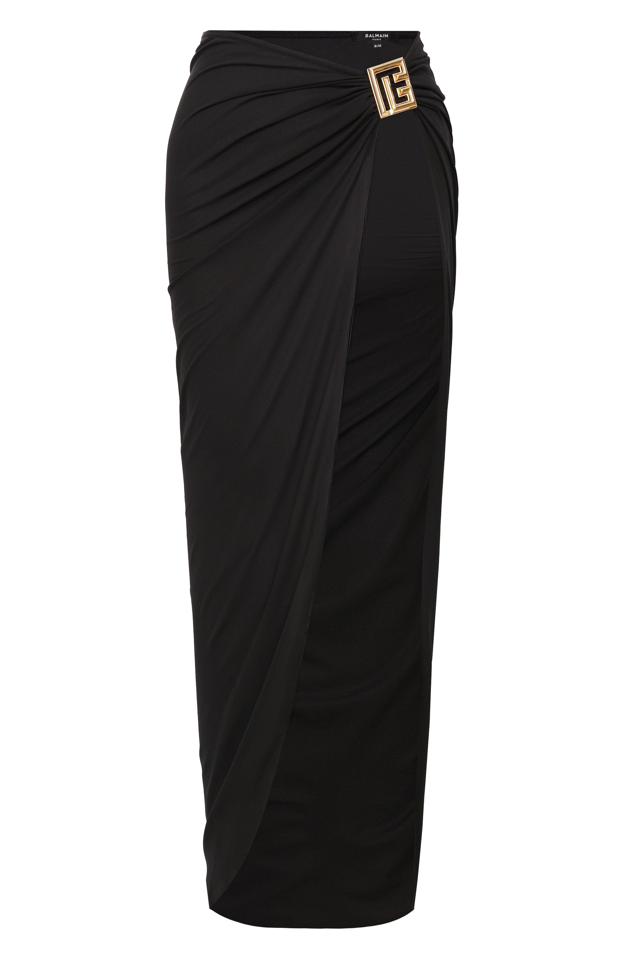 Парео BALMAIN черного цвета по цене 51750 руб., арт. BKG462220/001, фото 1 Парео BALMAIN, арт. BKG462220/001, фото 1