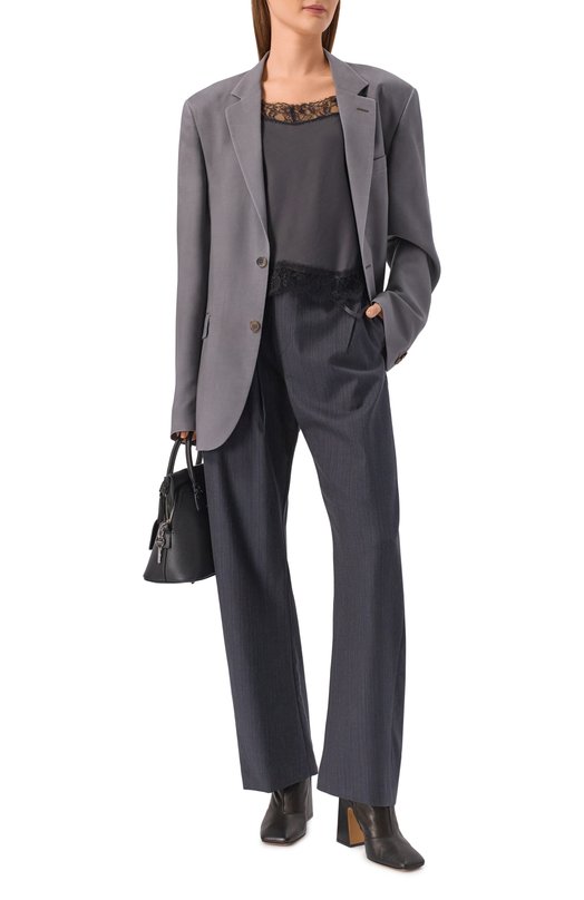 Топ из вискозы и хлопка MM6 S52NC0357/M35731 Серый  S52NC0357/M35731 Фото 2