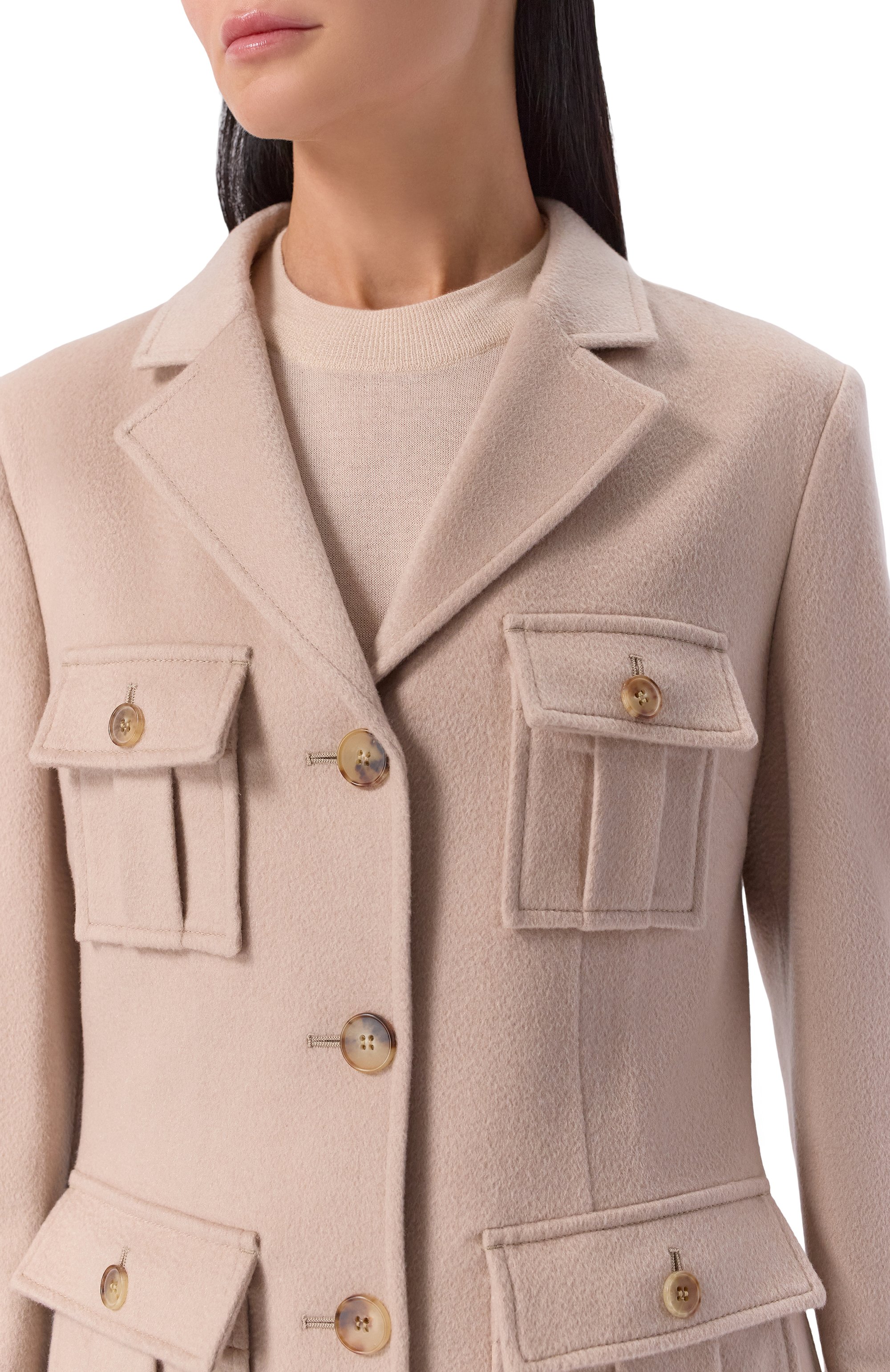 Кашемировый жакет MVST бежевого цвета по цене 359000 руб., арт. M25.1MW.J003/C0L0MB0 5335, фото 5 Кашемировый жакет MVST, арт. M25.1MW.J003/C0L0MB0 5335, фото 5