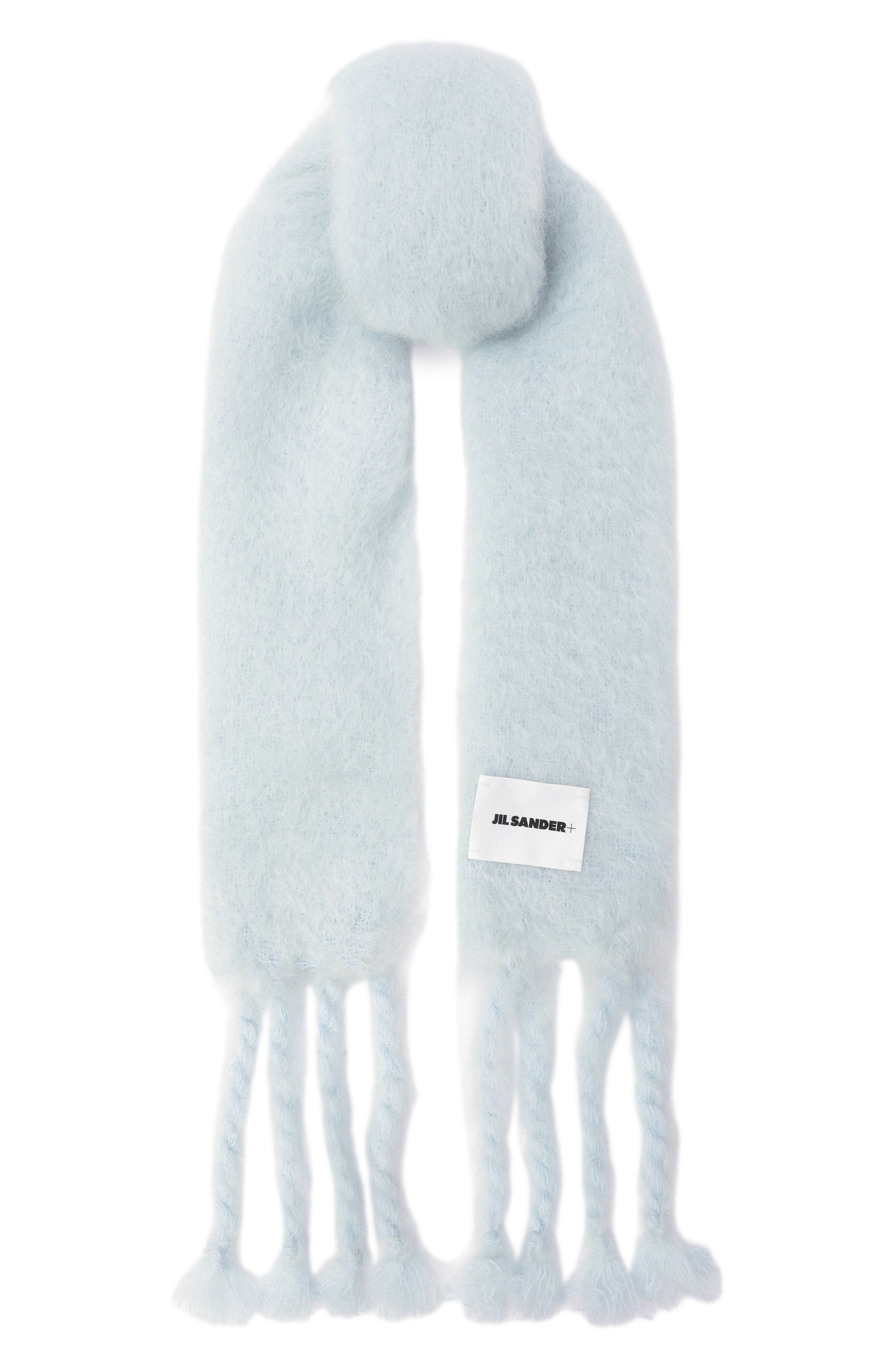 Шерстяной шарф JIL SANDER светло-голубого цвета по цене 51500 руб., арт. J40TE0132/J40041, фото 1 Шерстяной шарф JIL SANDER, арт. J40TE0132/J40041, фото 1