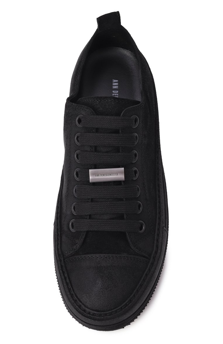 Женские замшевые кеды nono ANN DEMEULEMEESTER черного цвета, арт. B0012569/LT147 | Фото 6 (Подошва: Платформа; Материал внутренний: Натуральная кожа; Материал сплава: Проставлено; Драгоценные камни: Проставлено; Материал внешний: Натуральная кожа, Замша; Материал утеплителя: Без утеплителя; Кросс-КТ: Низкие; Стили: Кэжуэл)
