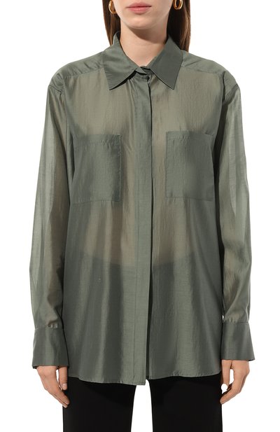 Рубашка FLASHIN темно-зеленого цвета по цене 26700 руб., арт. FS24SBB, фото 3 Рубашка FLASHIN, арт. FS24SBB, фото 3